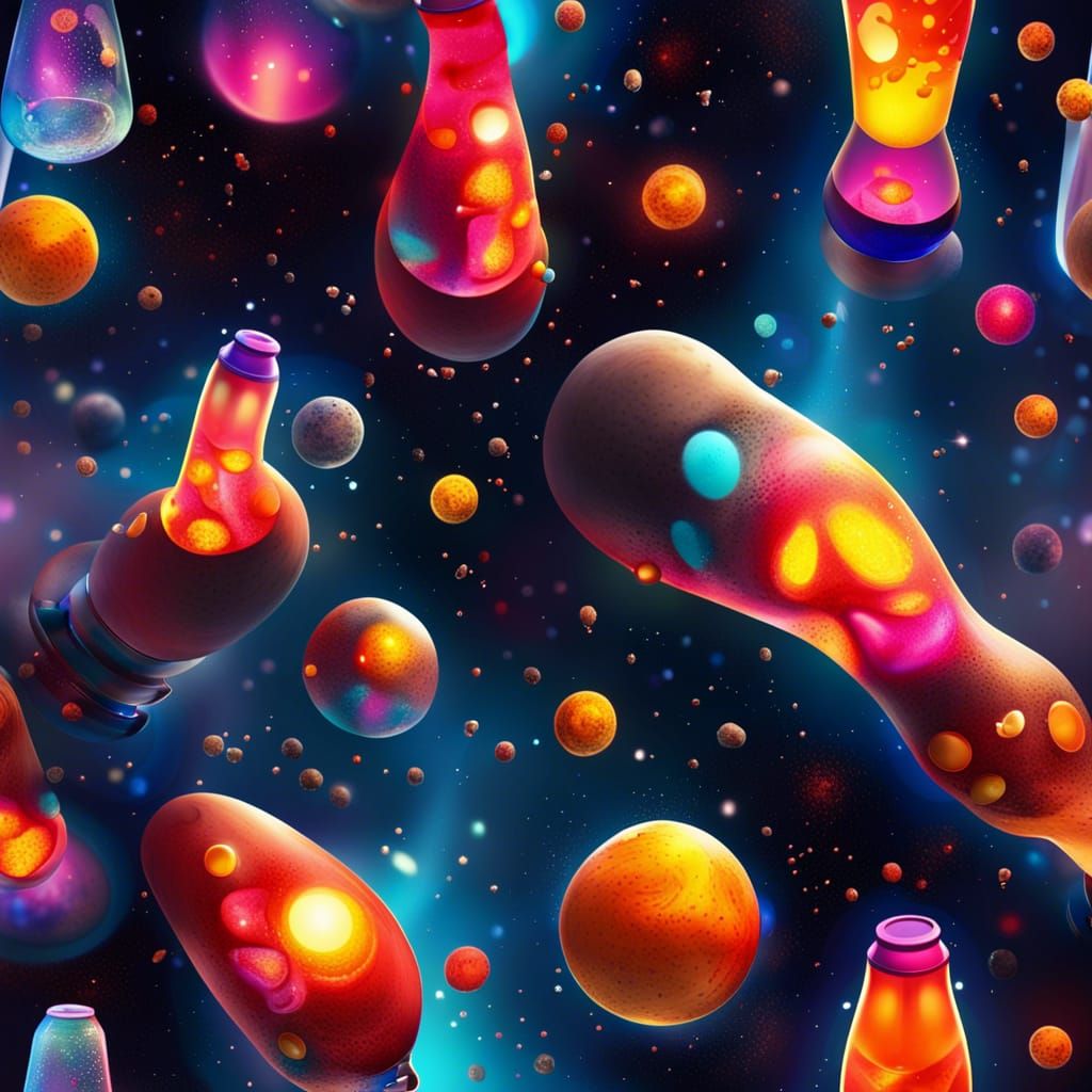 Lava Lamps Floating in Cosmic Space
