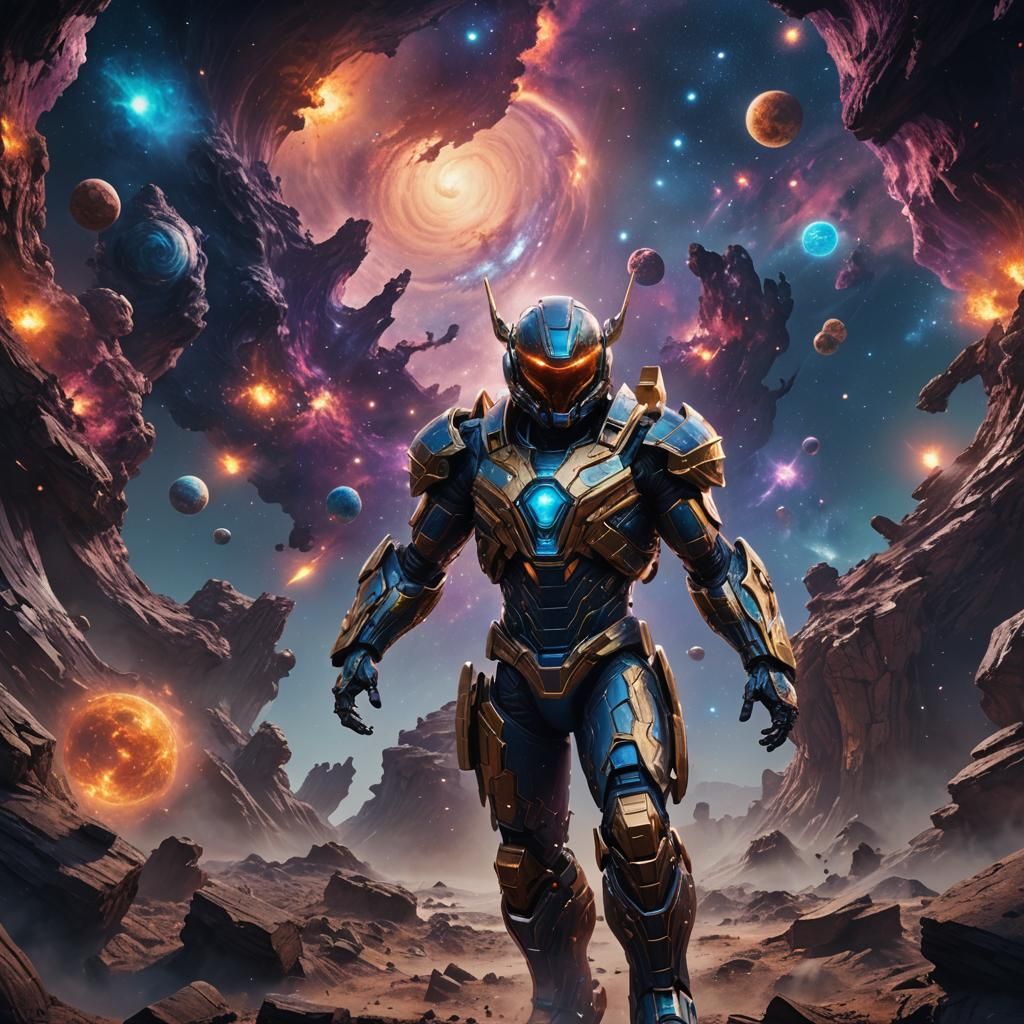 Fantastical Galaxy Man in Detailed Matte Painting