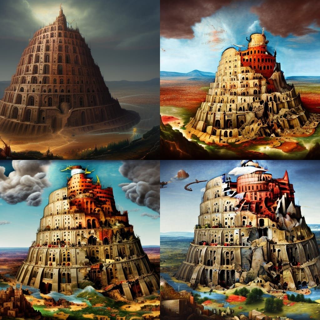 Fantastical Tower of Babel Matte Painting