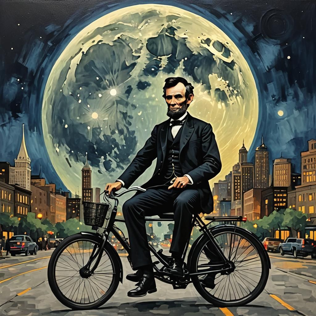 Abraham Lincoln's Full Moon Bike Ride: Abstract Art