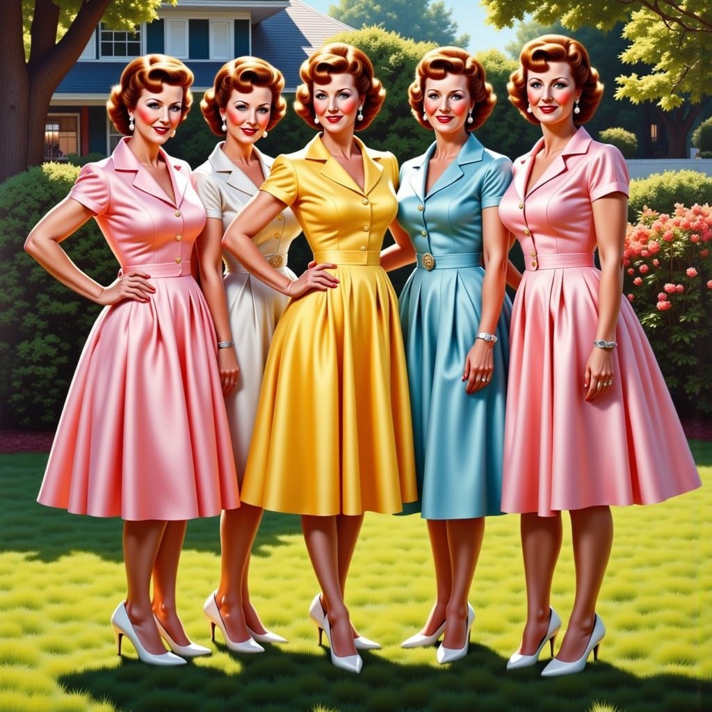 Retro '50s Redhead Pastel Portrait