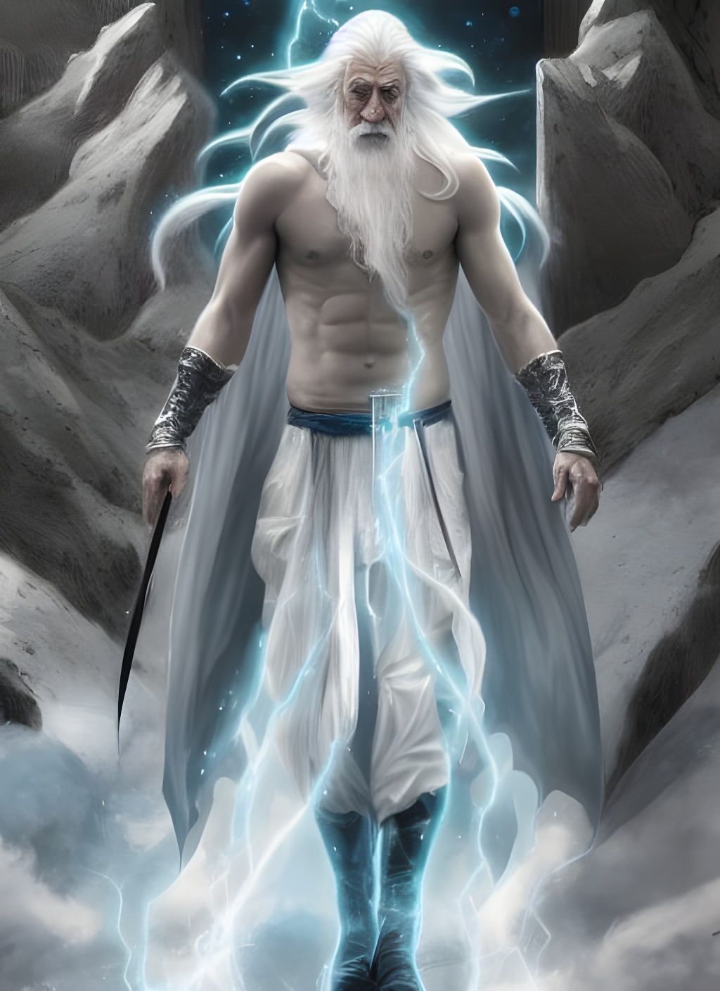 Gandalf Achieves Ultra Instinct: Digital Art