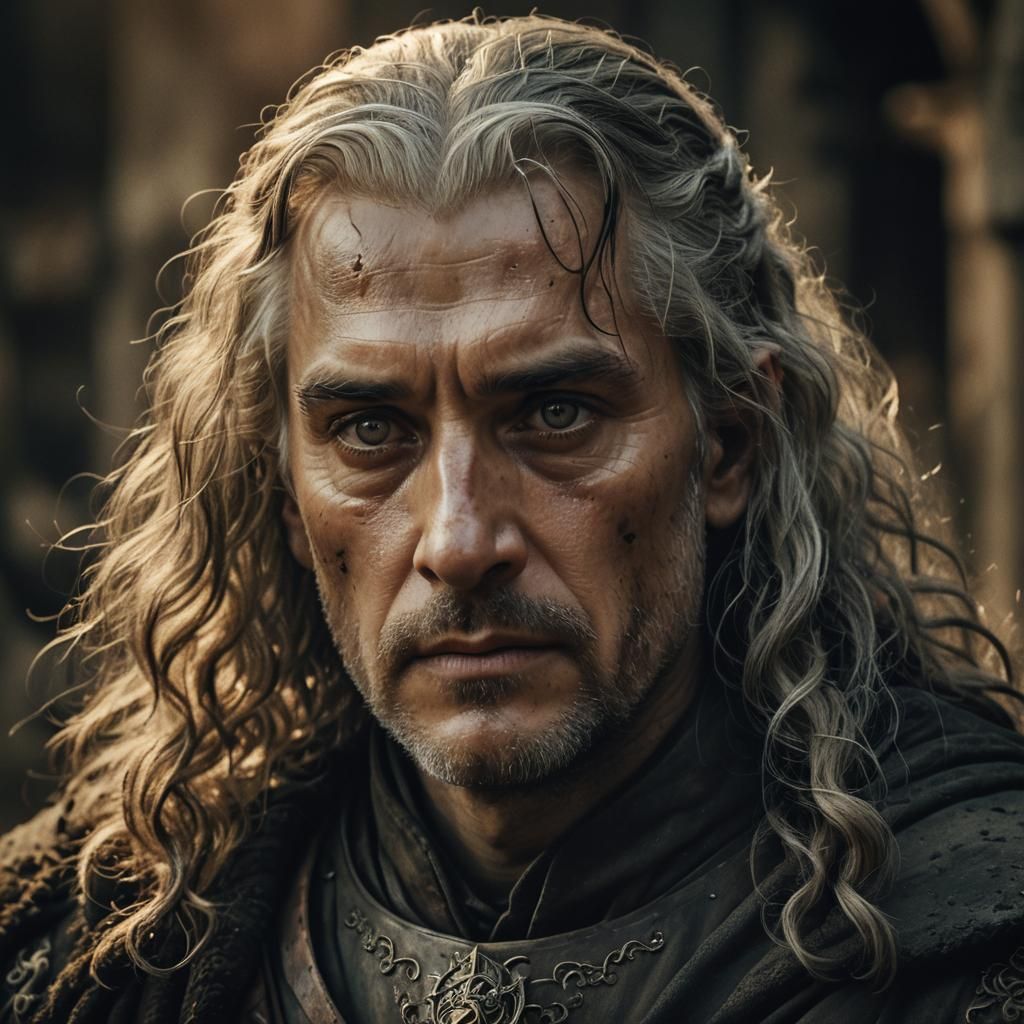 Pale Targaryen King in Cinematic Close-Up