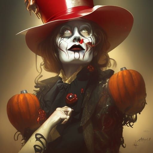 Halloween Circus Ringmaster Portrait in Digital Art Style
