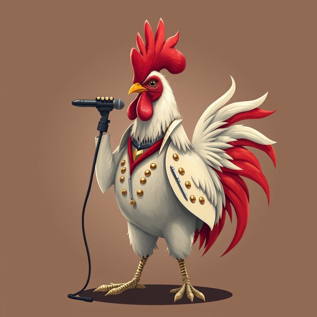 Elvis Rooster in Rockabilly Style