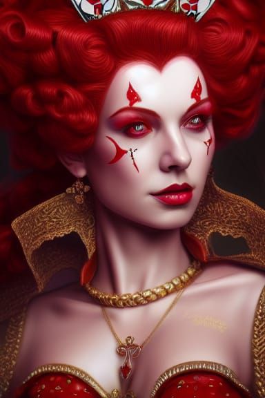Detailed Queen of Hearts Portrait, Trending on Artstation