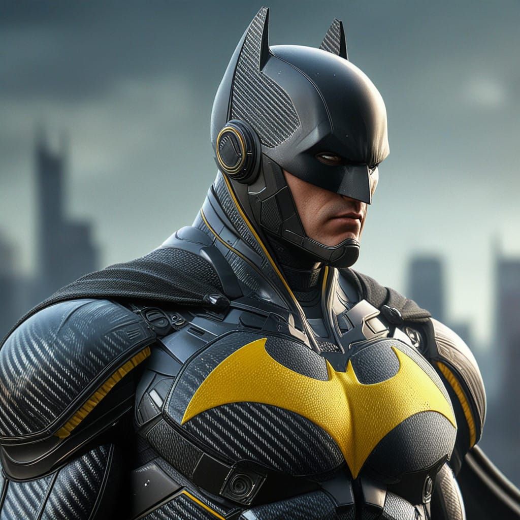 Cyberpunk Armor Batman with Glowing Eyes