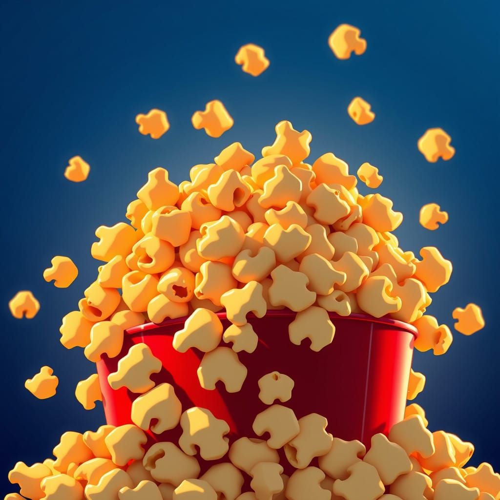 Golden Popcorn Explosion in Sunset Colors