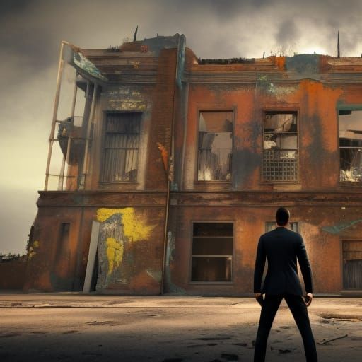 Black Man in Suit with Orange Supercar