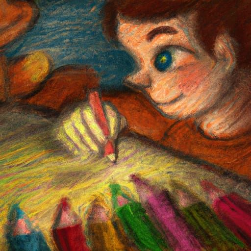 Crayon Drawing Of Drawing With Crayon