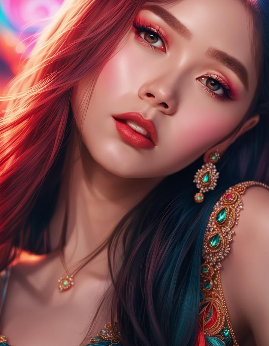 K-Pop Idols in Art Nouveau Style: Digital Portrait
