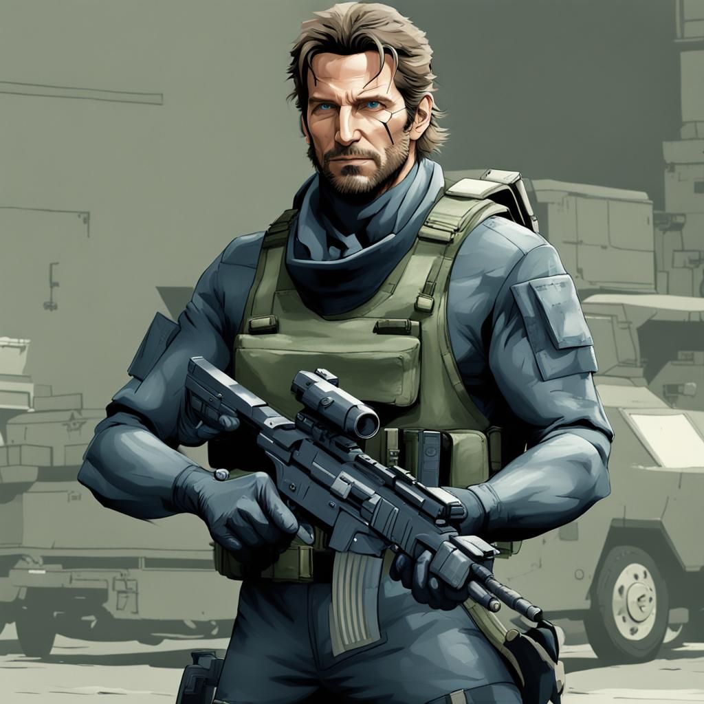 Solid Snake Character Rendered in Hyperreal Style