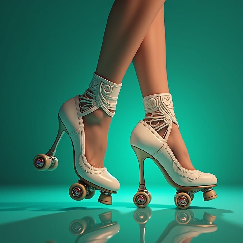 Luxury Futuristic Roller Skates in Metallic Hues