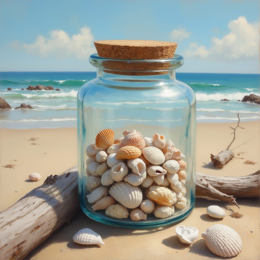 Seaside Still Life in Impressionist Style