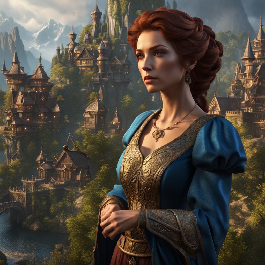 Fantasy Commoner in Detailed Matte Painting