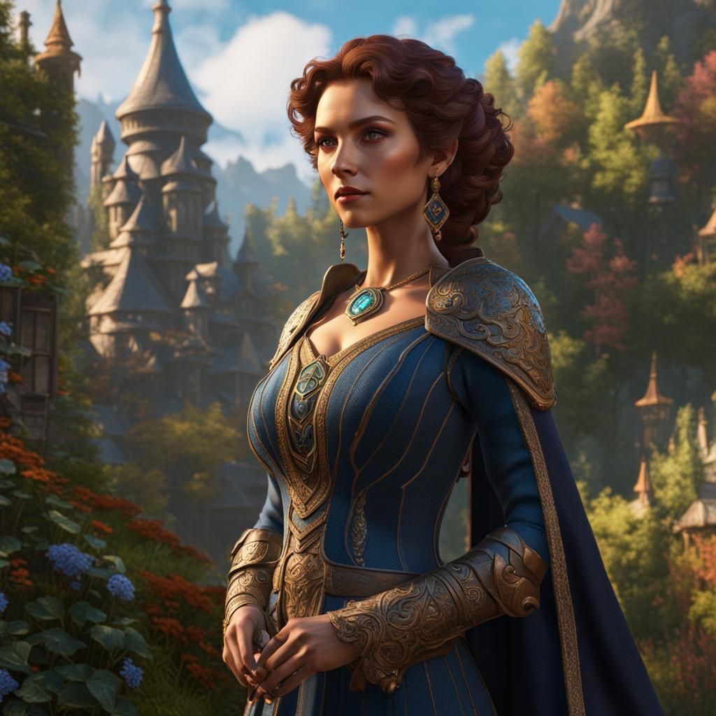 Fantasy Commoner in Detailed Matte Painting