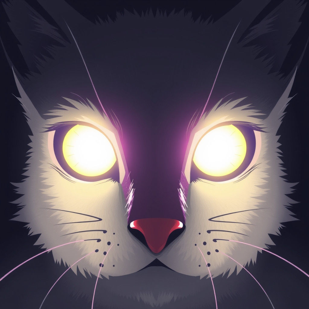 Striking Glowing Eyes Minimalist Image