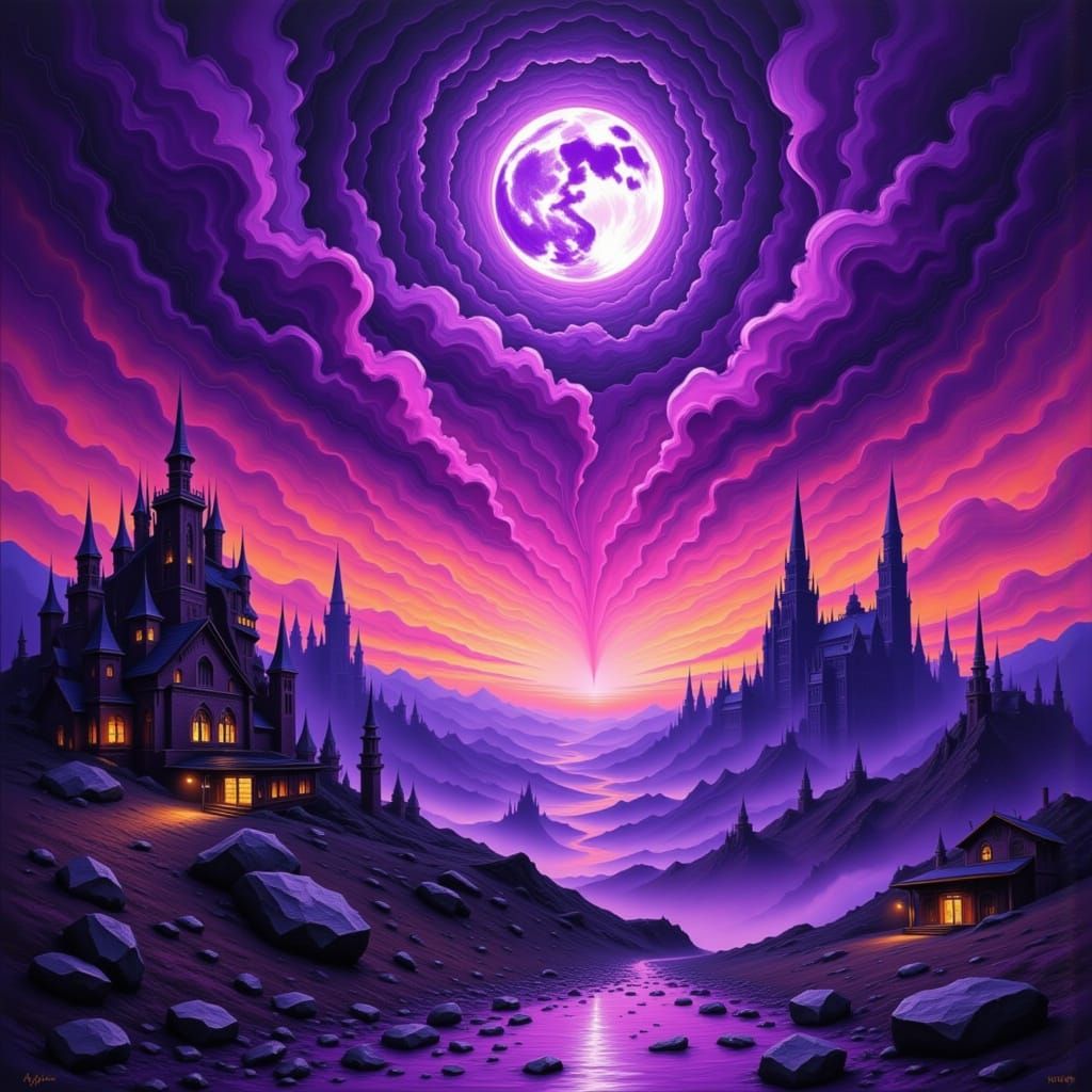 Plum Glory in Dreamlike Impasto Style