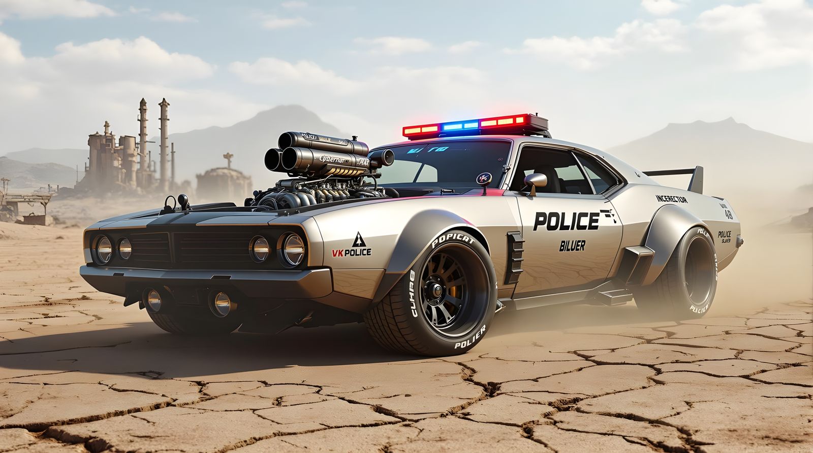 A Cyberpunk Desert Interceptor Patrol Car Inspired By Mad Ma...