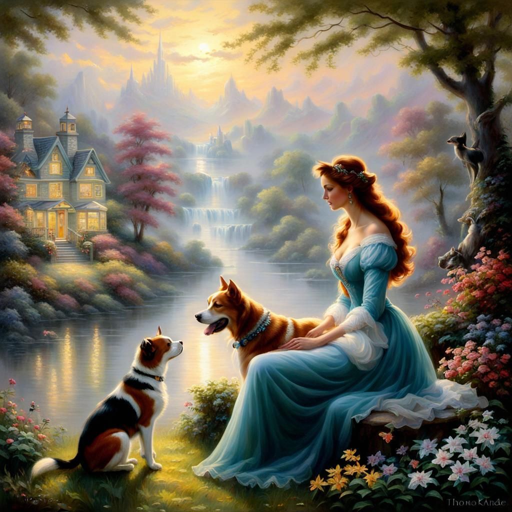 Love Maiden with Animal Companions in Ethereal Fantasy