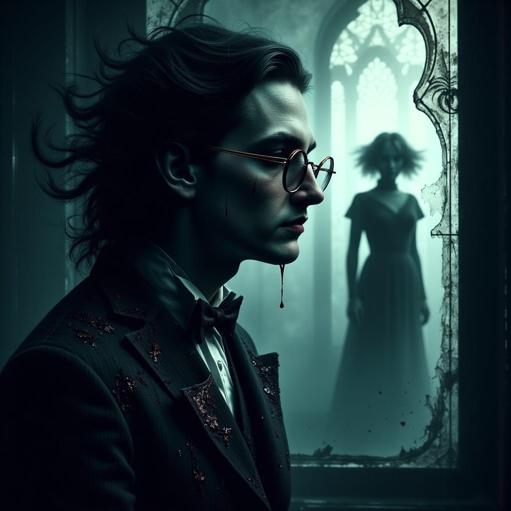 Introspective Vampire in Victorian Style