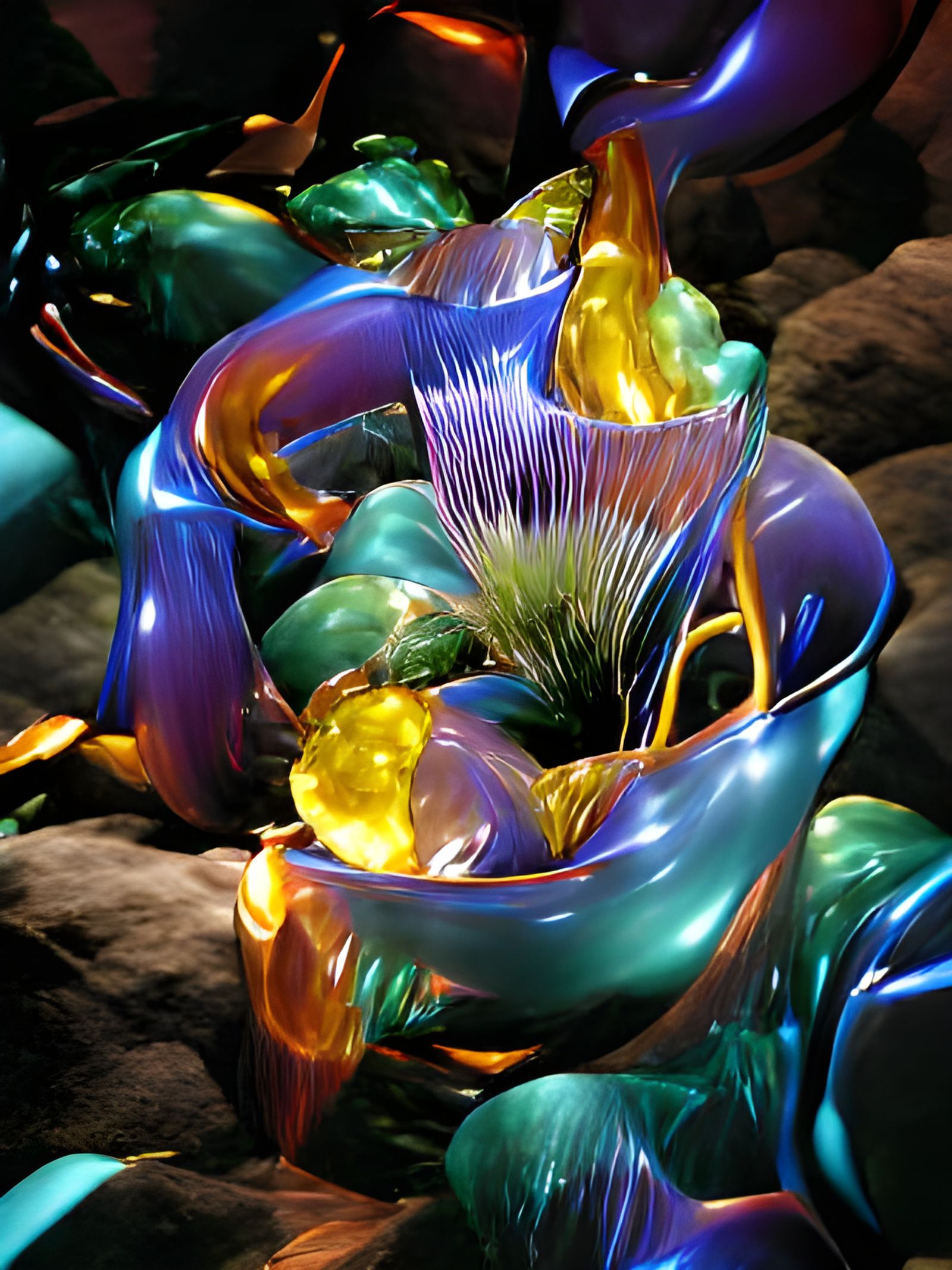 Chihuly Inspired Iridescent Glass Art