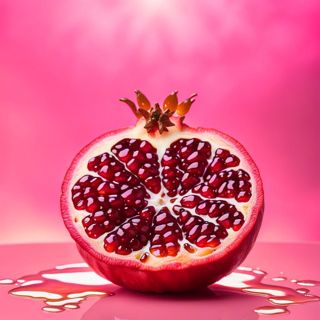 Iridescent Pomegranate with Dripping Honey