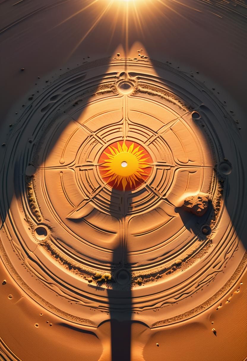 Intricate Crop Circles in Nevada Desert: Van Gogh Style