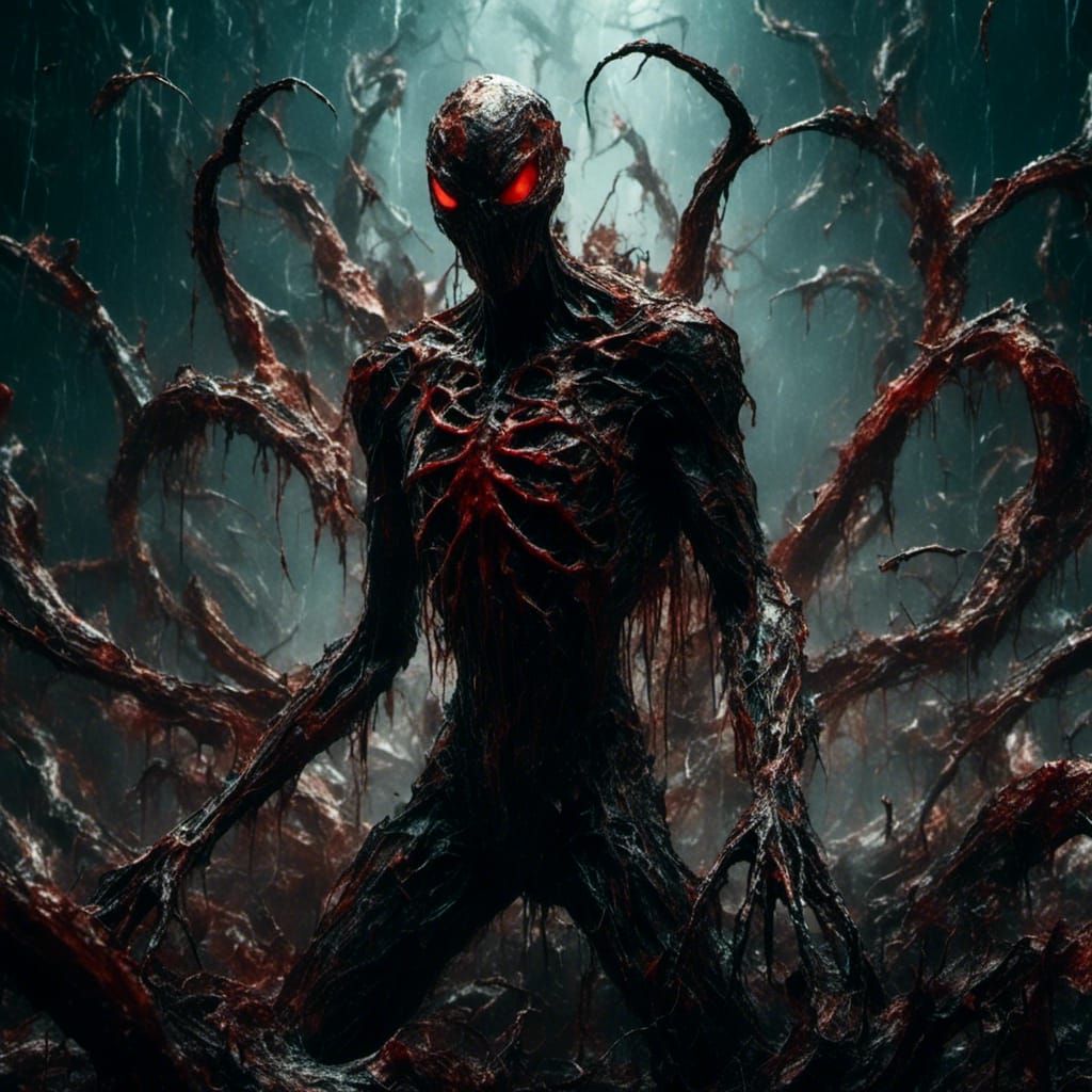 Menacing Symbiote Carnage in Anime Manga Style