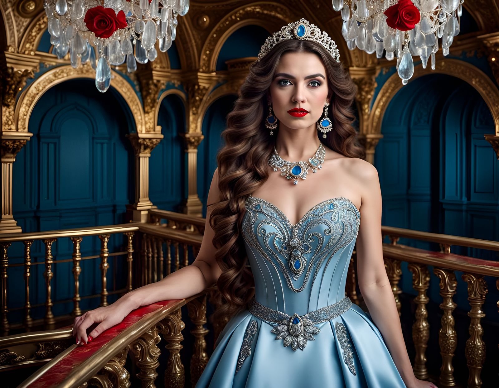 Beautiful Woman in Opera House, Photorealistic Portrait