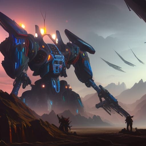 Detailed Mechas in Fantasy Concept Art