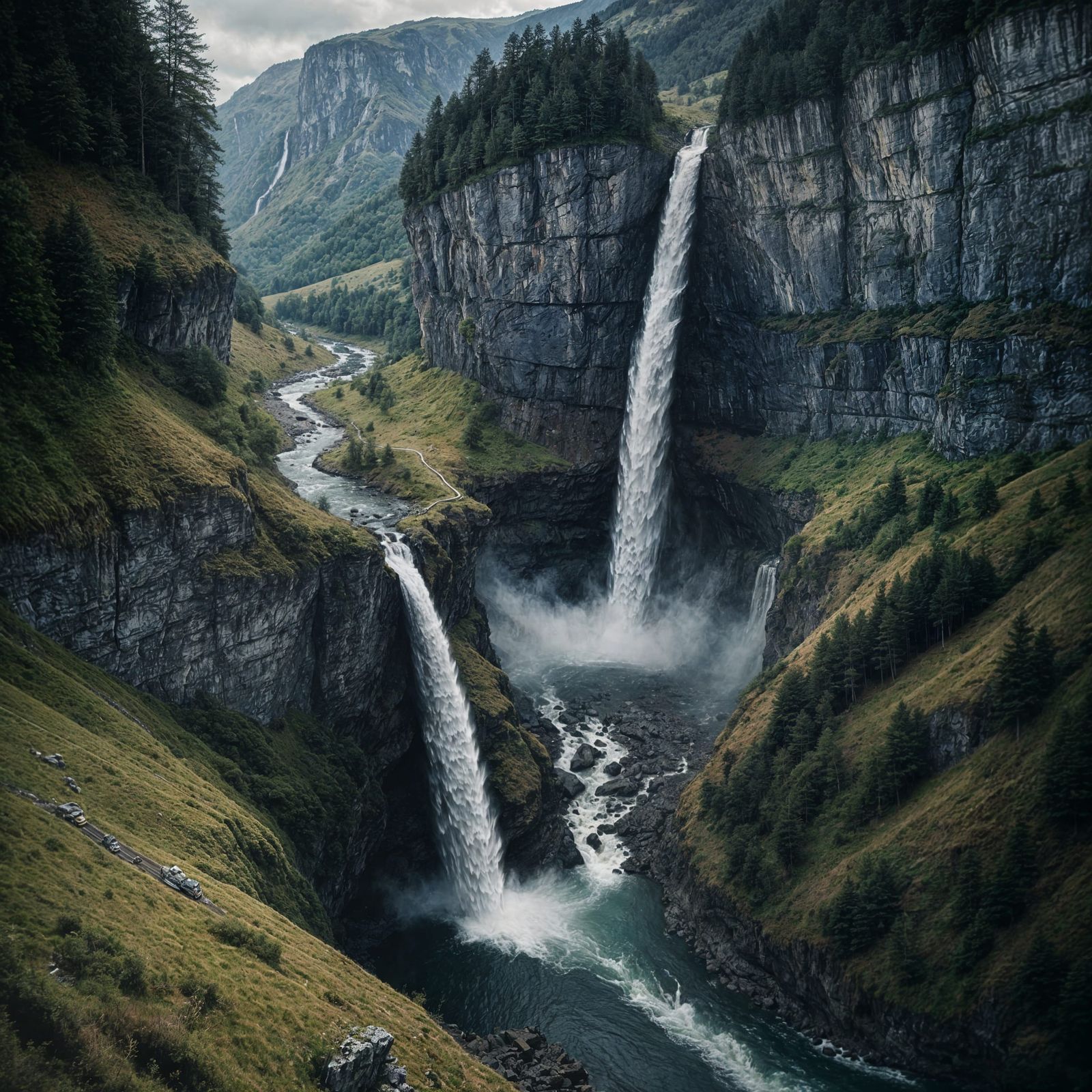 Epic Cinematic Falls in Atmospheric 35mm Film