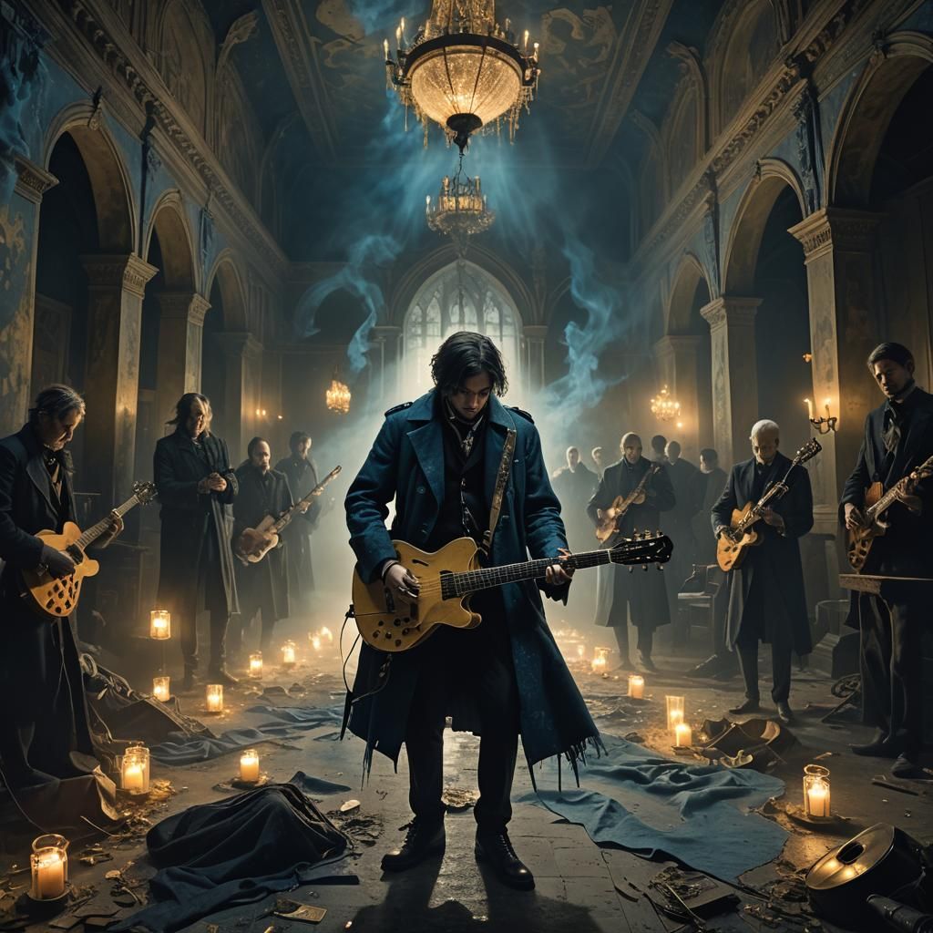 Gothic Surrealism: Musician in Hall of Lost Souls