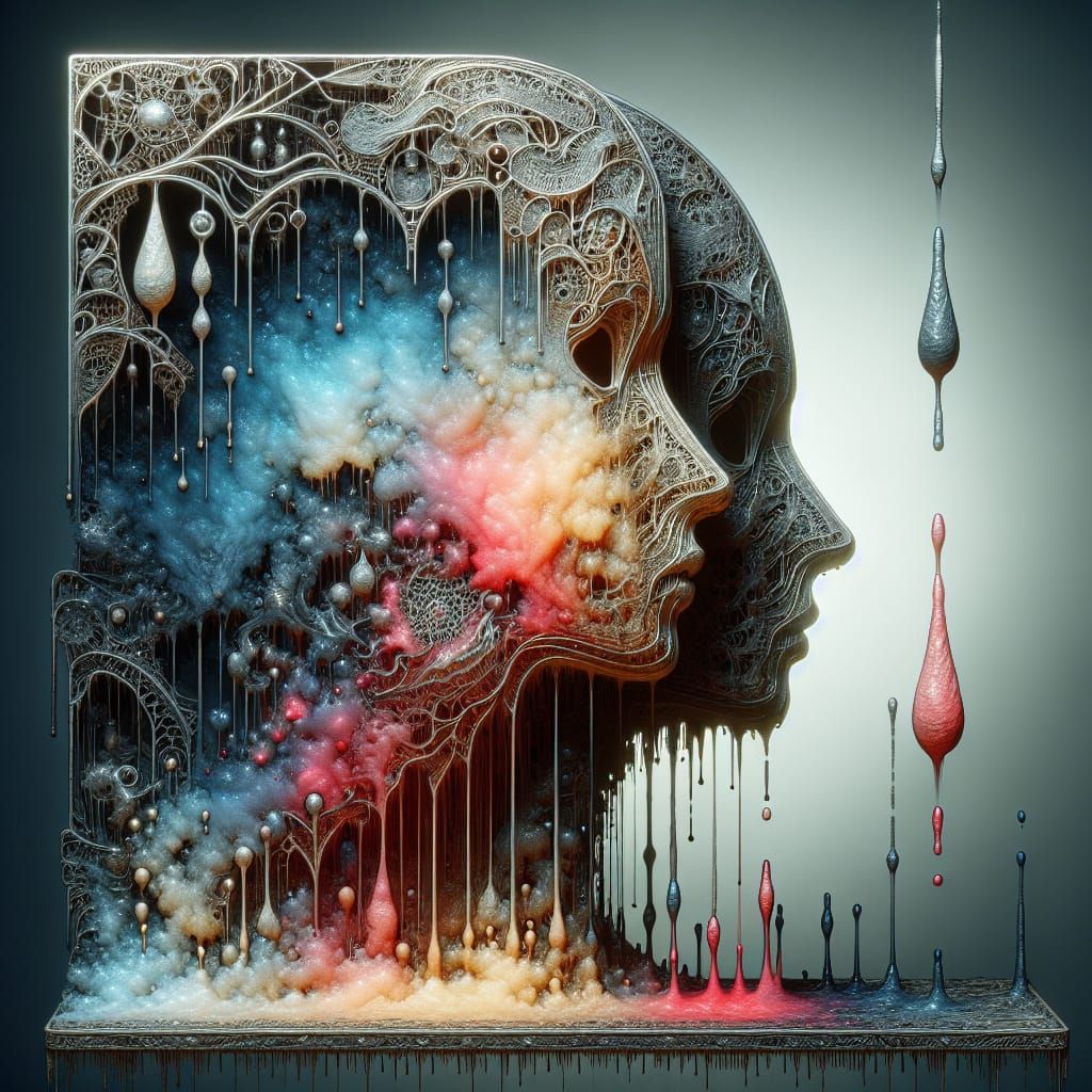 Eerie Filigree Mannequins Crying Tears of Melting Ice