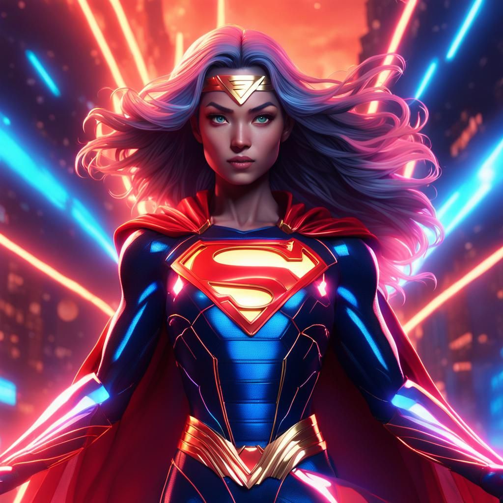 Superwoman Anime Movie Poster in WLOP Style