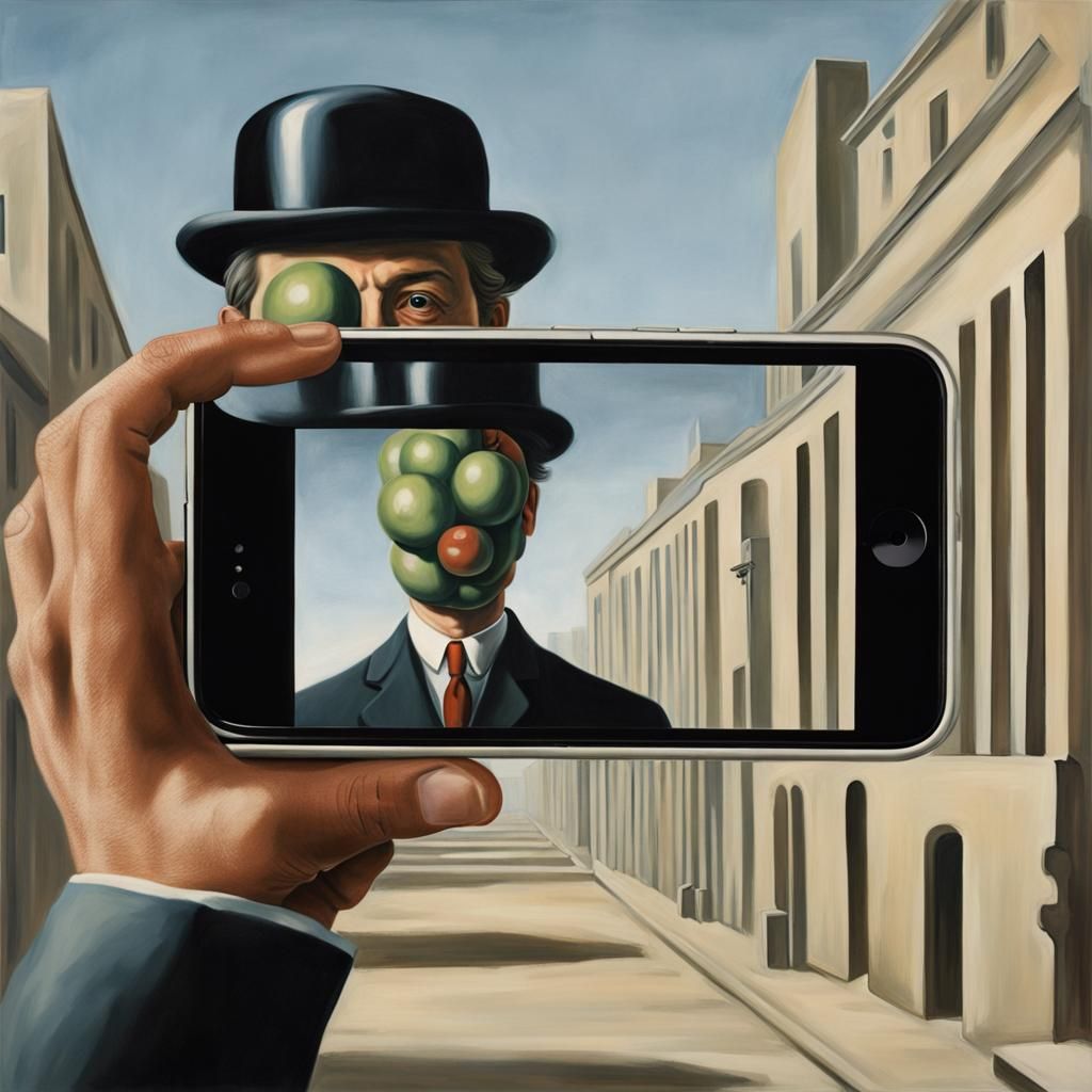 Surreal Selfie: A Hyperrealistic Homage to Magritte