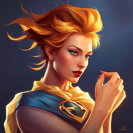 Ginger Superhero Portrait in Hyperdetailed Style