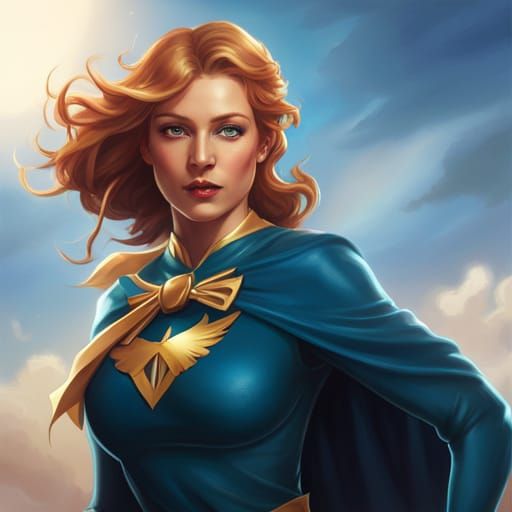 Ginger Superhero Portrait in Hyperdetailed Style