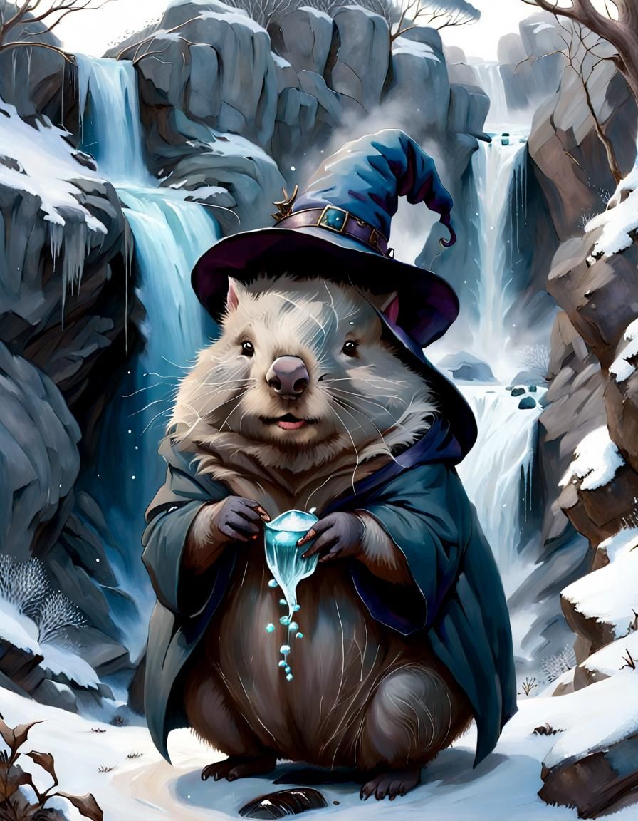 Wizard Wombat in Winter Wonderland