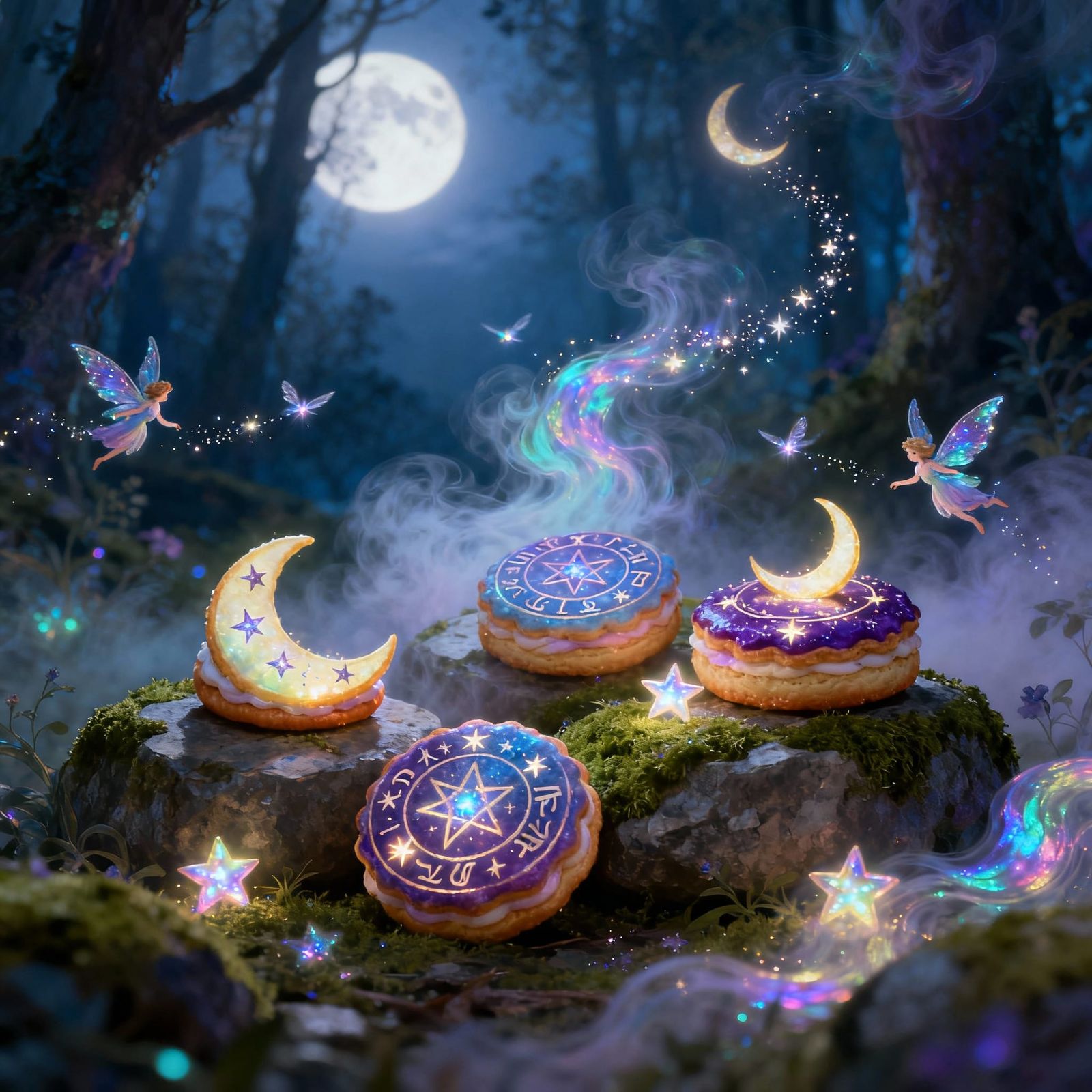 Enchanted Forest Desserts with Celestial Motifs