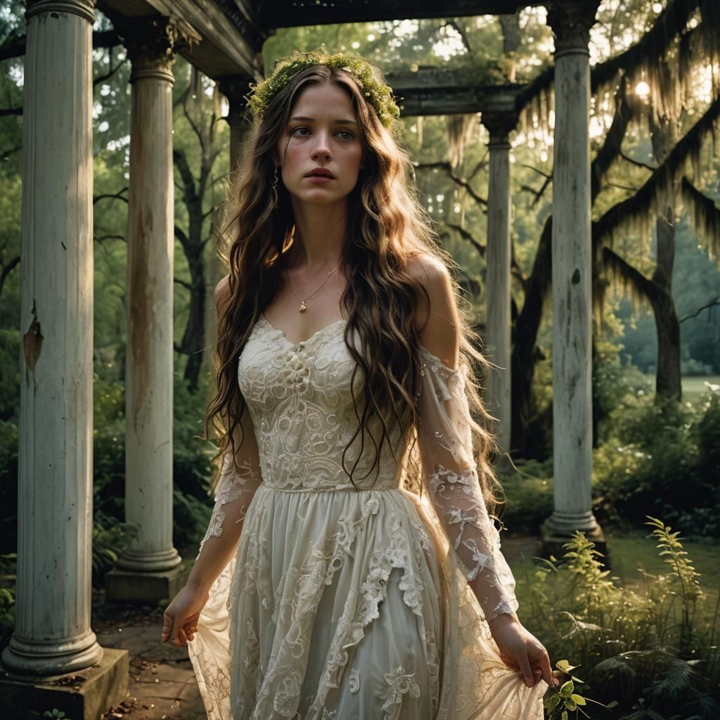 Ethereal Woman in Forgotten Southern Gothic Wedding