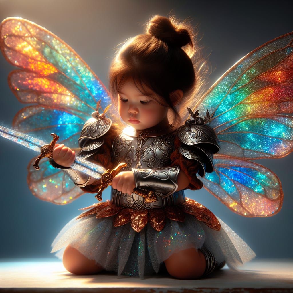 Radiant Fairy Warrior with Magical Sword