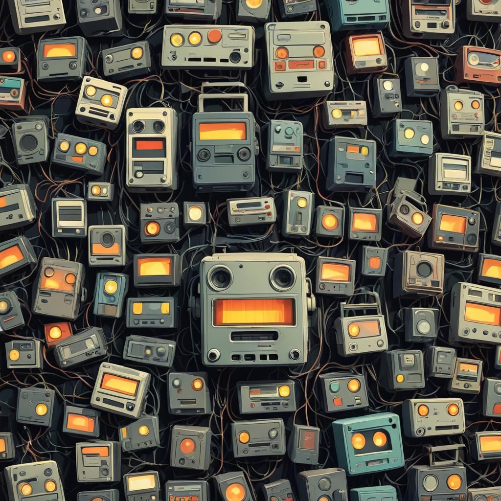 Studio Ghibli Surrealism in Cassette Futurism Style