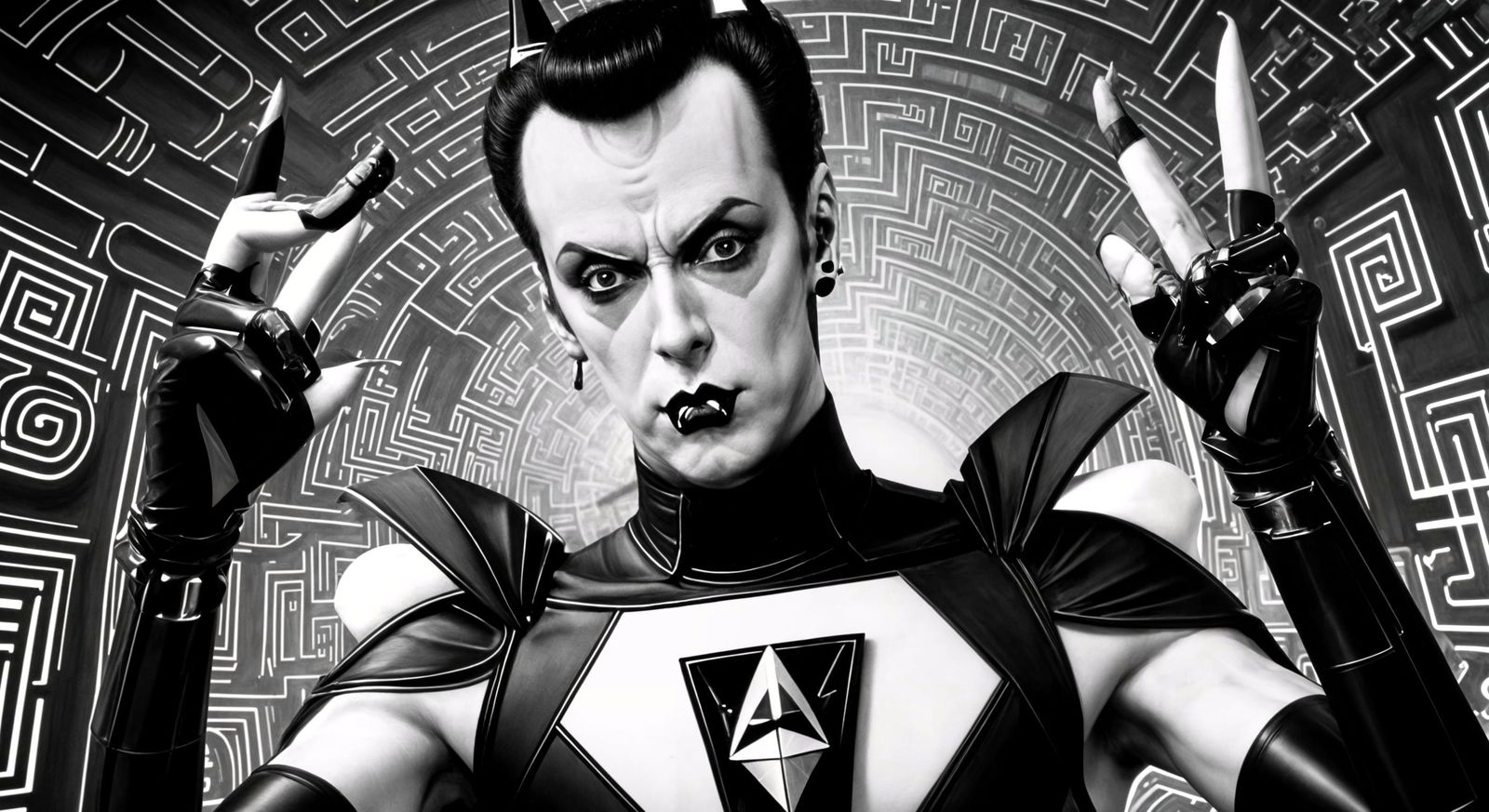 Futuristic Klaus Nomi in Kafkaesque Labyrinth