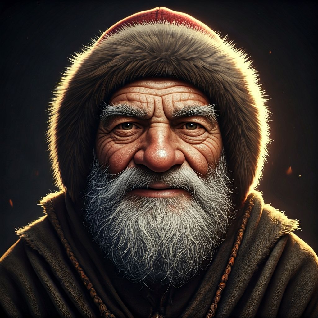 Grizzled Gnome Ascetic Portrait in Doré Style