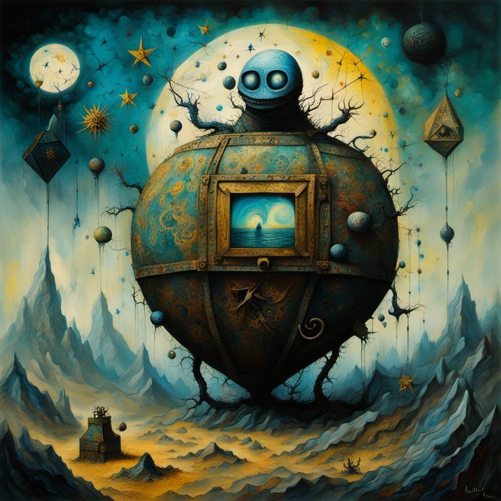 Surreal Conqueror Worm Portrait: A Fusion of Artistic Styles