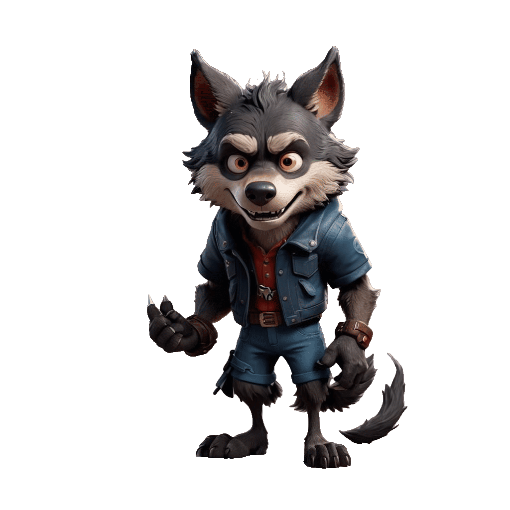 Big Bad Wolf in 3D Digital Art Style