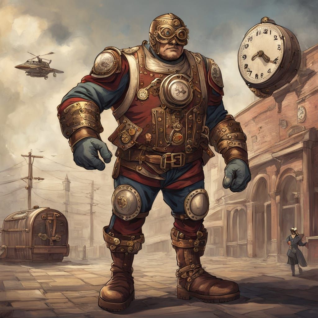 Brutish Steampunk Wrestling Hero