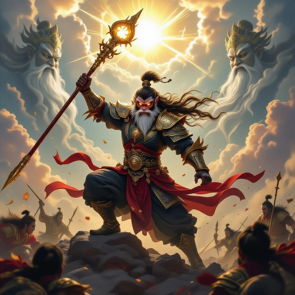 Monkey King Wukong Triumphs in Celestial Battlefield