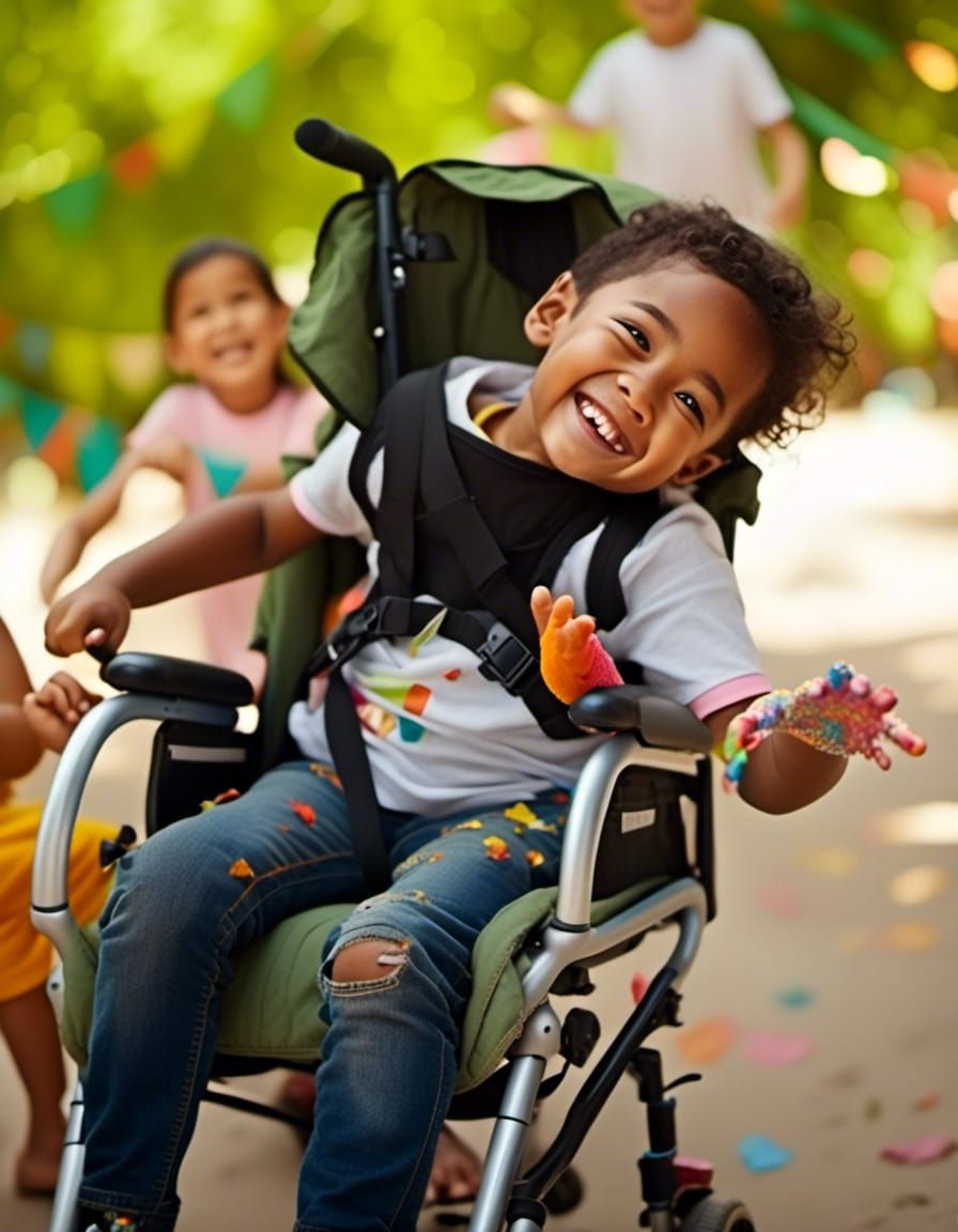 Happy Disabled Children Smiling